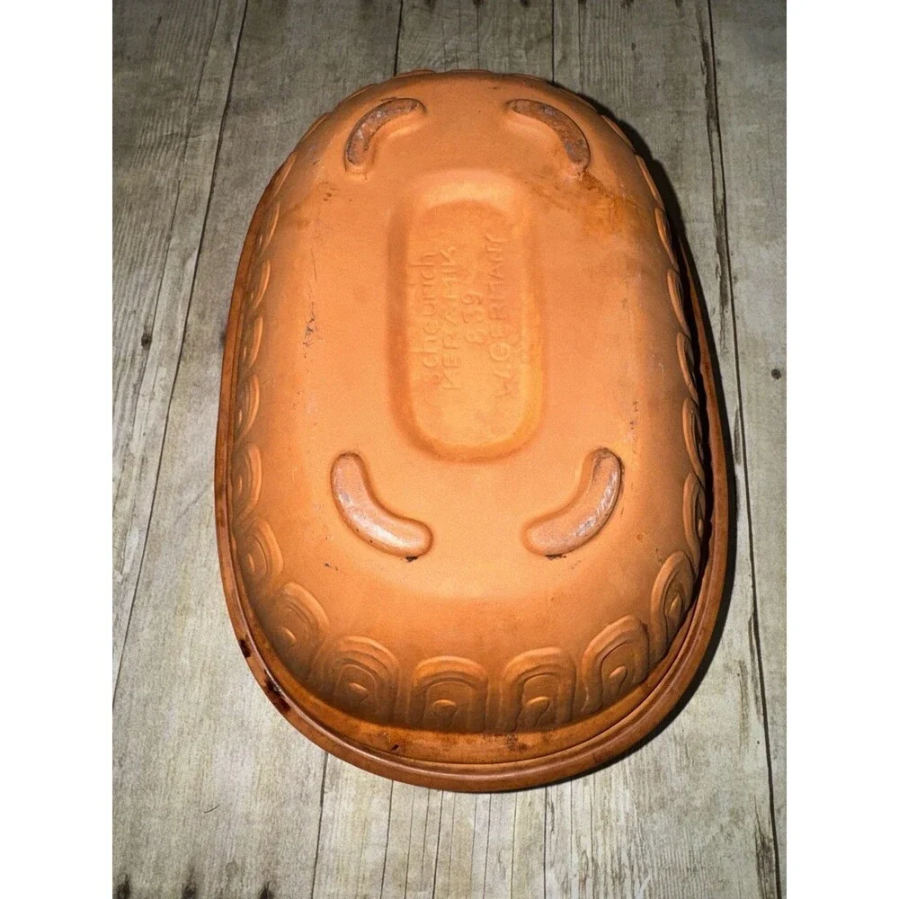 Vintage Scheurich Keramik Terracotta Clay Roaster Made In Germany Great Shape